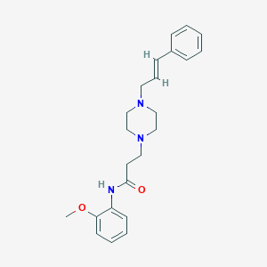 molecular formula C23H29N3O2 B247019 N-(2-methoxyphenyl)-3-{4-[(2E)-3-phenylprop-2-en-1-yl]piperazin-1-yl}propanamide 
