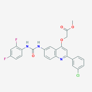 molecular formula C25H18ClF2N3O4 B2470200 methyl 2-{[2-(3-chlorophenyl)-6-{[(2,4-difluorophenyl)carbamoyl]amino}quinolin-4-yl]oxy}acetate CAS No. 1115911-90-4