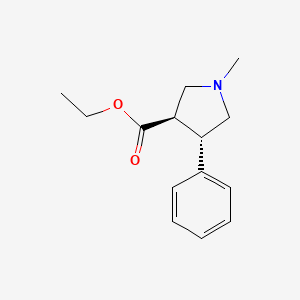 molecular formula C14H19NO2 B2470220 ethyl (3R,4S)-1-methyl-4-phenylpyrrolidine-3-carboxylate CAS No. 652972-72-0
