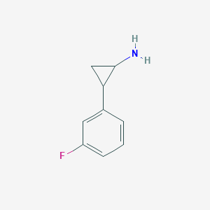 molecular formula C9H10FN B2470239 2-(3-Fluorophenyl)cyclopropan-1-amine CAS No. 1157139-62-2; 1258651-83-0