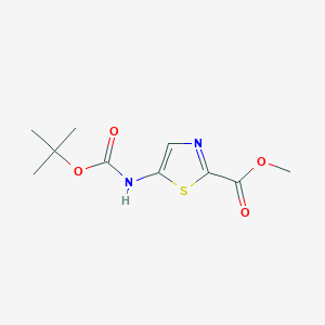 molecular formula C10H14N2O4S B2470242 methyl 5-(tert-butoxycarbonylamino)thiazole-2-carboxylate CAS No. 1265909-10-1