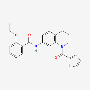molecular formula C23H22N2O3S B2470258 2-ethoxy-N-[1-(thiophene-2-carbonyl)-1,2,3,4-tetrahydroquinolin-7-yl]benzamide CAS No. 946265-95-8