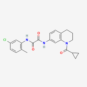 molecular formula C22H22ClN3O3 B2470268 N'-(5-chloro-2-methylphenyl)-N-(1-cyclopropanecarbonyl-1,2,3,4-tetrahydroquinolin-7-yl)ethanediamide CAS No. 898429-57-7