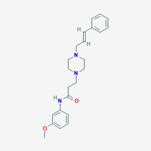 molecular formula C23H29N3O2 B247027 N-(3-methoxyphenyl)-3-{4-[(2E)-3-phenylprop-2-en-1-yl]piperazin-1-yl}propanamide 