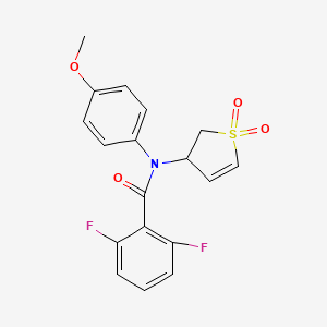 molecular formula C18H15F2NO4S B2470280 N-(1,1-DIOXIDO-2,3-DIHYDRO-3-THIOPHENYL)-2,6-DIFLUORO-N-(4-METHOXYPHENYL)BENZAMIDE CAS No. 863023-00-1
