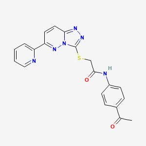 molecular formula C20H16N6O2S B2470318 N-(4-acetylphenyl)-2-{[6-(pyridin-2-yl)-[1,2,4]triazolo[4,3-b]pyridazin-3-yl]sulfanyl}acetamide CAS No. 891104-04-4