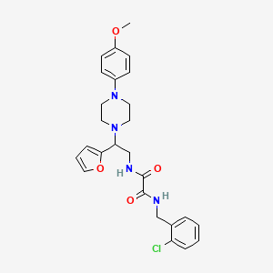 molecular formula C26H29ClN4O4 B2470366 N1-(2-chlorobenzyl)-N2-(2-(furan-2-yl)-2-(4-(4-methoxyphenyl)piperazin-1-yl)ethyl)oxalamide CAS No. 877647-75-1