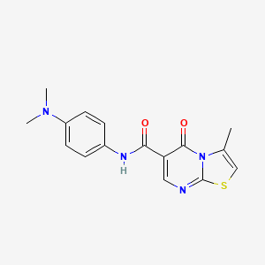 molecular formula C16H16N4O2S B2470439 N-(4-(dimethylamino)phenyl)-3-methyl-5-oxo-5H-thiazolo[3,2-a]pyrimidine-6-carboxamide CAS No. 851945-26-1
