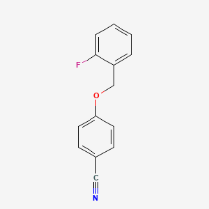 molecular formula C14H10FNO B2470441 4-[(2-Fluorobenzyl)oxy]benzenecarbonitrile CAS No. 852690-97-2