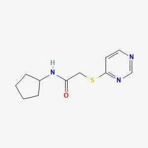 molecular formula C11H15N3OS B2470446 N-cyclopentyl-2-(pyrimidin-4-ylthio)acetamide CAS No. 1226454-31-4