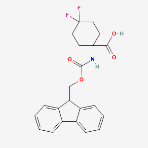 molecular formula C22H21F2NO4 B2470451 1-([(9H-Fluoren-9-ylmethoxy)carbonyl]amino)-4,4-difluorocyclohexane-1-carboxylic acid CAS No. 1986905-26-3