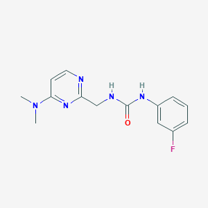 B2470459 1-((4-(Dimethylamino)pyrimidin-2-yl)methyl)-3-(3-fluorophenyl)urea CAS No. 1797292-51-3