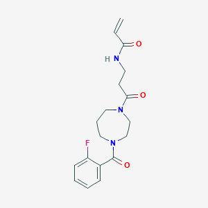 molecular formula C18H22FN3O3 B2470465 N-{3-[4-(2-fluorobenzoyl)-1,4-diazepan-1-yl]-3-oxopropyl}prop-2-enamide CAS No. 2197679-53-9