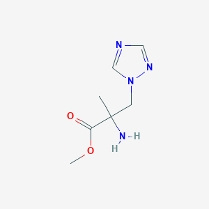 molecular formula C7H12N4O2 B2470472 Methyl 2-amino-2-methyl-3-(1h-1,2,4-triazol-1-yl)propanoate CAS No. 1250251-65-0