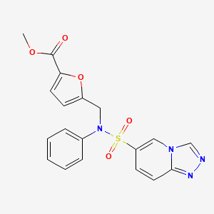 molecular formula C19H16N4O5S B2470491 methyl 5-({N-phenyl[1,2,4]triazolo[4,3-a]pyridine-6-sulfonamido}methyl)furan-2-carboxylate CAS No. 1251699-01-0