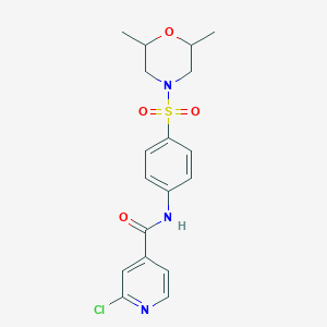 2-Chloro-N-[4-(2,6-dimethylmorpholin-4-yl)sulfonylphenyl]pyridine-4-carboxamide