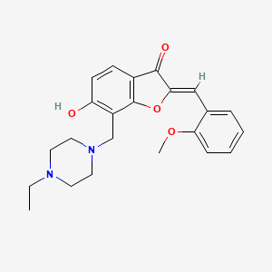 B2470514 (Z)-7-((4-ethylpiperazin-1-yl)methyl)-6-hydroxy-2-(2-methoxybenzylidene)benzofuran-3(2H)-one CAS No. 869078-62-6