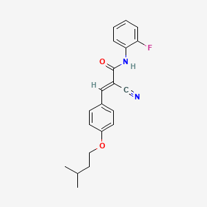 (E)-2-cyano-N-(2-fluorophenyl)-3-[4-(3-methylbutoxy)phenyl]prop-2-enamide