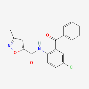 molecular formula C18H13ClN2O3 B2470519 N-(2-benzoyl-4-chlorophenyl)-3-methyl-1,2-oxazole-5-carboxamide CAS No. 946334-94-7