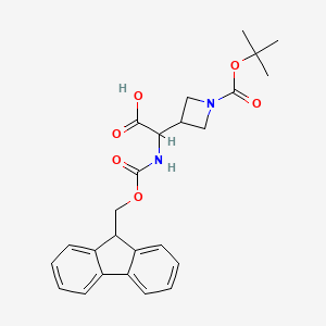 molecular formula C25H28N2O6 B2470563 a-(Fmoc-amino)-1-Boc-3-azetidineacetic acid CAS No. 2305253-84-1