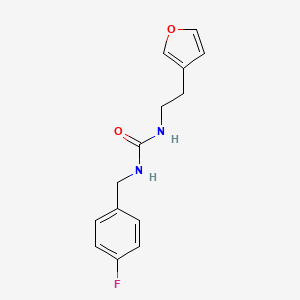 molecular formula C14H15FN2O2 B2470566 1-[(4-FLUOROPHENYL)METHYL]-3-[2-(FURAN-3-YL)ETHYL]UREA CAS No. 1428350-62-2