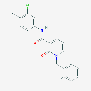 molecular formula C20H16ClFN2O2 B2470579 N-(3-chloro-4-methylphenyl)-1-[(2-fluorophenyl)methyl]-2-oxo-1,2-dihydropyridine-3-carboxamide CAS No. 946378-86-5