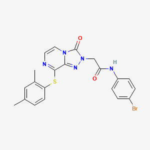 molecular formula C21H18BrN5O2S B2470605 N-(4-bromophenyl)-2-{8-[(2,4-dimethylphenyl)sulfanyl]-3-oxo-2H,3H-[1,2,4]triazolo[4,3-a]pyrazin-2-yl}acetamide CAS No. 1251617-71-6