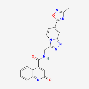 molecular formula C20H15N7O3 B2470618 N-[[7-(3-methyl-1,2,4-oxadiazol-5-yl)-[1,2,4]triazolo[4,3-a]pyridin-3-yl]methyl]-2-oxo-4aH-quinoline-4-carboxamide CAS No. 2034413-78-8