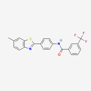 B2470637 N-[4-(6-methyl-1,3-benzothiazol-2-yl)phenyl]-3-(trifluoromethyl)benzamide CAS No. 330189-74-7