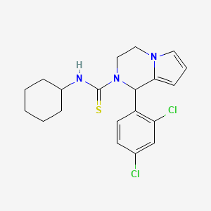 molecular formula C20H23Cl2N3S B2470646 N-cyclohexyl-1-(2,4-dichlorophenyl)-3,4-dihydropyrrolo[1,2-a]pyrazine-2(1H)-carbothioamide CAS No. 393825-25-7