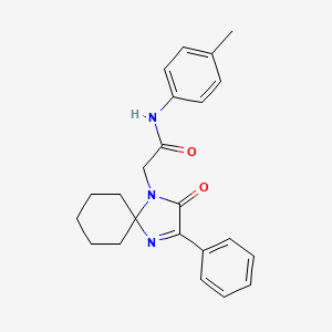 molecular formula C23H25N3O2 B2470710 N-(4-Methylphenyl)-2-{2-oxo-3-phenyl-1,4-diazaspiro[4.5]dec-3-EN-1-YL}acetamide CAS No. 866866-49-1