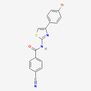 molecular formula C17H10BrN3OS B2470716 N-[4-(4-bromophenyl)-1,3-thiazol-2-yl]-4-cyanobenzamide CAS No. 313662-41-8