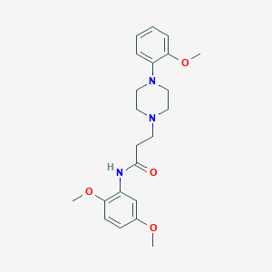molecular formula C22H29N3O4 B247073 N-(2,5-dimethoxyphenyl)-3-[4-(2-methoxyphenyl)piperazin-1-yl]propanamide 