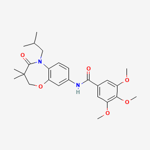 molecular formula C25H32N2O6 B2470748 N-(5-isobutyl-3,3-dimethyl-4-oxo-2,3,4,5-tetrahydrobenzo[b][1,4]oxazepin-8-yl)-3,4,5-trimethoxybenzamide CAS No. 921526-28-5