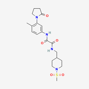 molecular formula C20H28N4O5S B2470768 N'-[(1-methanesulfonylpiperidin-4-yl)methyl]-N-[4-methyl-3-(2-oxopyrrolidin-1-yl)phenyl]ethanediamide CAS No. 1286726-14-4