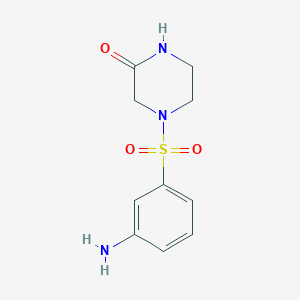 molecular formula C10H13N3O3S B2470819 4-(3-Aminobenzenesulfonyl)piperazin-2-one CAS No. 953758-11-7
