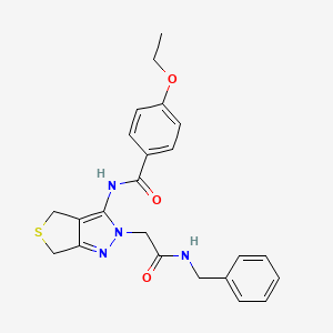 molecular formula C23H24N4O3S B2470824 N-{2-[(benzylcarbamoyl)methyl]-2H,4H,6H-thieno[3,4-c]pyrazol-3-yl}-4-ethoxybenzamide CAS No. 1105249-29-3