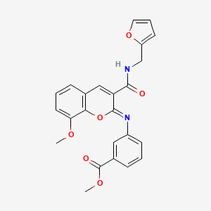 molecular formula C24H20N2O6 B2470830 methyl 3-({(2Z)-3-[(furan-2-ylmethyl)carbamoyl]-8-methoxy-2H-chromen-2-ylidene}amino)benzoate CAS No. 1327180-28-8