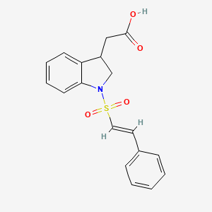 molecular formula C18H17NO4S B2470889 2-[1-[(E)-2-phenylethenyl]sulfonyl-2,3-dihydroindol-3-yl]acetic acid CAS No. 1356809-70-5