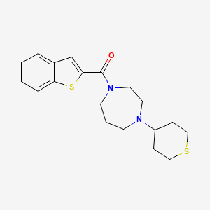 molecular formula C19H24N2OS2 B2470938 1-(1-benzothiophene-2-carbonyl)-4-(thian-4-yl)-1,4-diazepane CAS No. 2034209-03-3