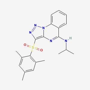 molecular formula C21H23N5O2S B2470941 N-(propan-2-yl)-3-(2,4,6-trimethylbenzenesulfonyl)-[1,2,3]triazolo[1,5-a]quinazolin-5-amine CAS No. 904575-45-7