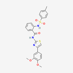 molecular formula C25H23N3O5S2 B2470943 N-[4-(3,4-dimethoxyphenyl)-1,3-thiazol-2-yl]-2-(4-methylbenzenesulfonamido)benzamide CAS No. 442535-84-4