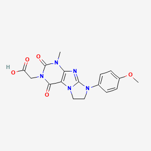 2-(8-(4-methoxyphenyl)-1-methyl-2,4-dioxo-7,8-dihydro-1H-imidazo[2,1-f]purin-3(2H,4H,6H)-yl)acetic acid