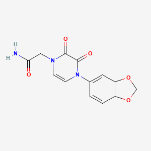 2-[4-(1,3-Benzodioxol-5-yl)-2,3-dioxopyrazin-1-yl]acetamide