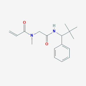 molecular formula C17H24N2O2 B2470998 N-[2-[(2,2-Dimethyl-1-phenylpropyl)amino]-2-oxoethyl]-N-methylprop-2-enamide CAS No. 2197599-56-5