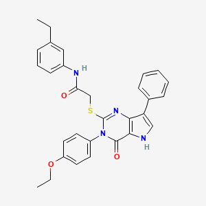 molecular formula C30H28N4O3S B2471006 2-((3-(4-ethoxyphenyl)-4-oxo-7-phenyl-4,5-dihydro-3H-pyrrolo[3,2-d]pyrimidin-2-yl)thio)-N-(3-ethylphenyl)acetamide CAS No. 2034352-97-9