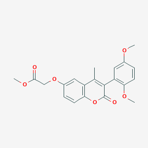 B2471012 Methyl 2-[3-(2,5-dimethoxyphenyl)-4-methyl-2-oxochromen-6-yl]oxyacetate CAS No. 864760-67-8