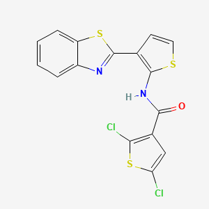molecular formula C16H8Cl2N2OS3 B2471027 N-[3-(1,3-benzothiazol-2-yl)thiophen-2-yl]-2,5-dichlorothiophene-3-carboxamide CAS No. 923441-84-3