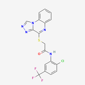 molecular formula C18H11ClF3N5OS B2471033 N-[2-chloro-5-(trifluoromethyl)phenyl]-2-{[1,2,4]triazolo[4,3-a]quinoxalin-4-ylsulfanyl}acetamide CAS No. 1357831-87-8