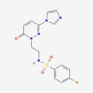 molecular formula C15H14BrN5O3S B2471035 N-(2-(3-(1H-imidazol-1-yl)-6-oxopyridazin-1(6H)-yl)ethyl)-4-bromobenzenesulfonamide CAS No. 1396879-85-8